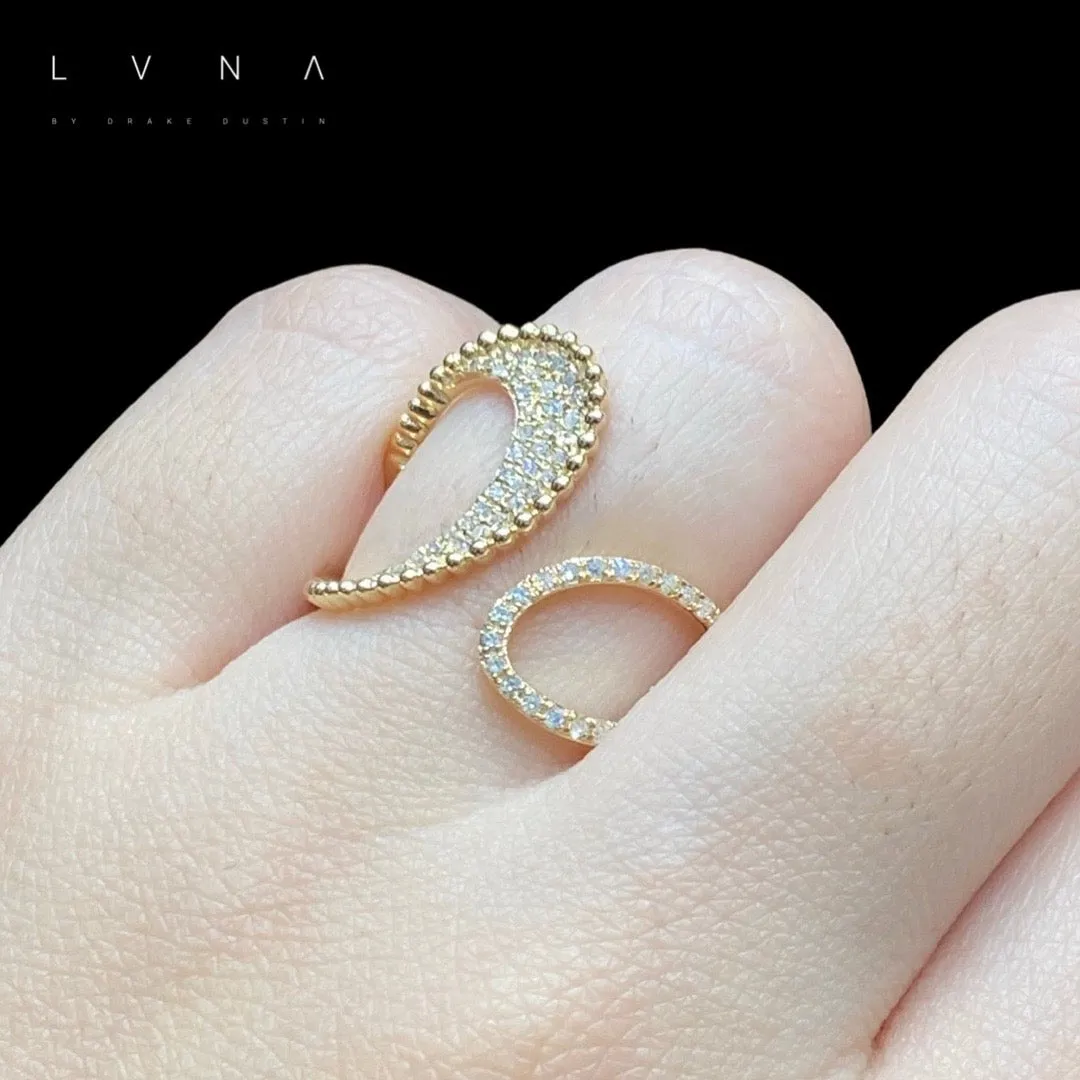 PREORDER | Golden Cocktail Deco Diamond Ring 14kt