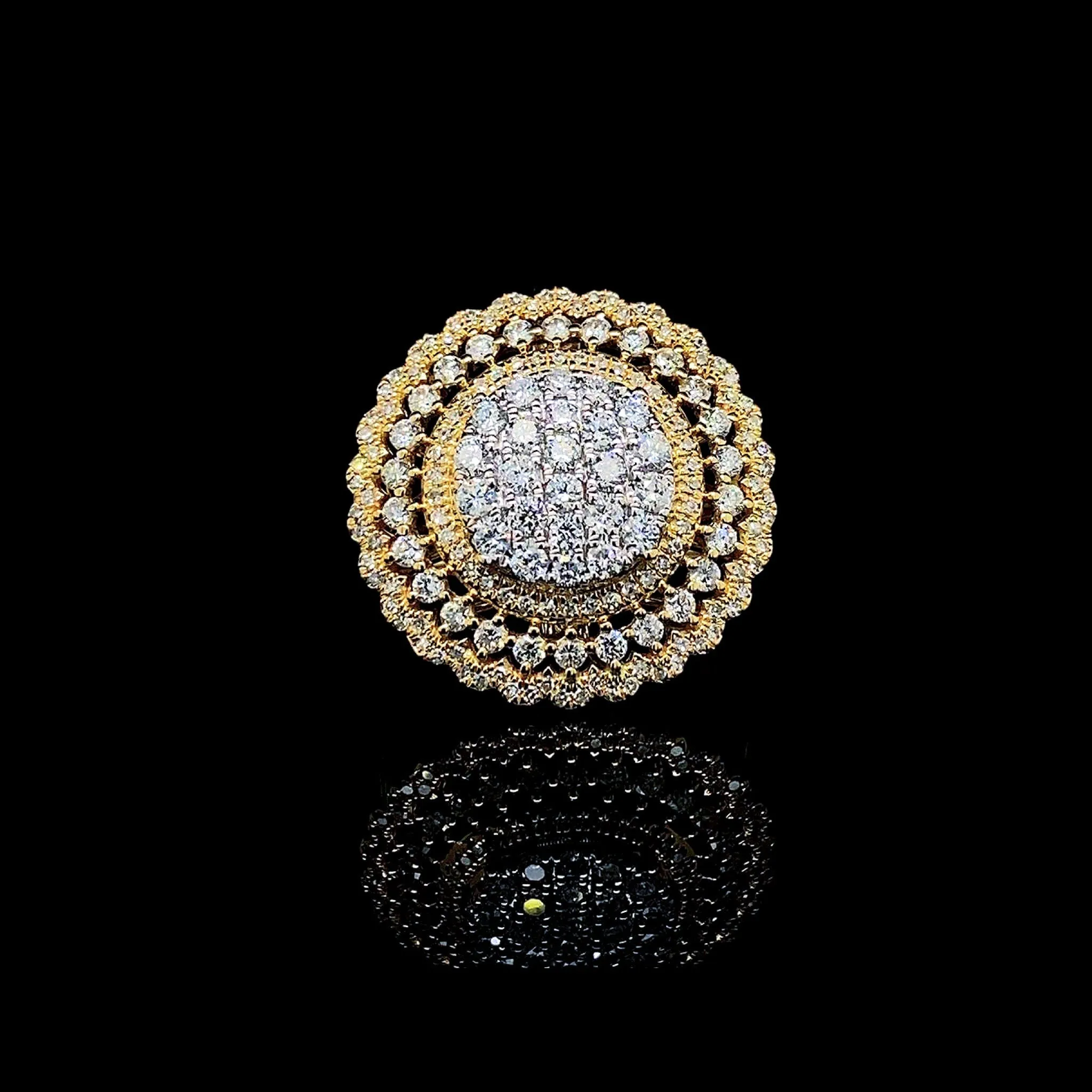 PREORDER | Golden Round Statement Diamond Ring 14kt