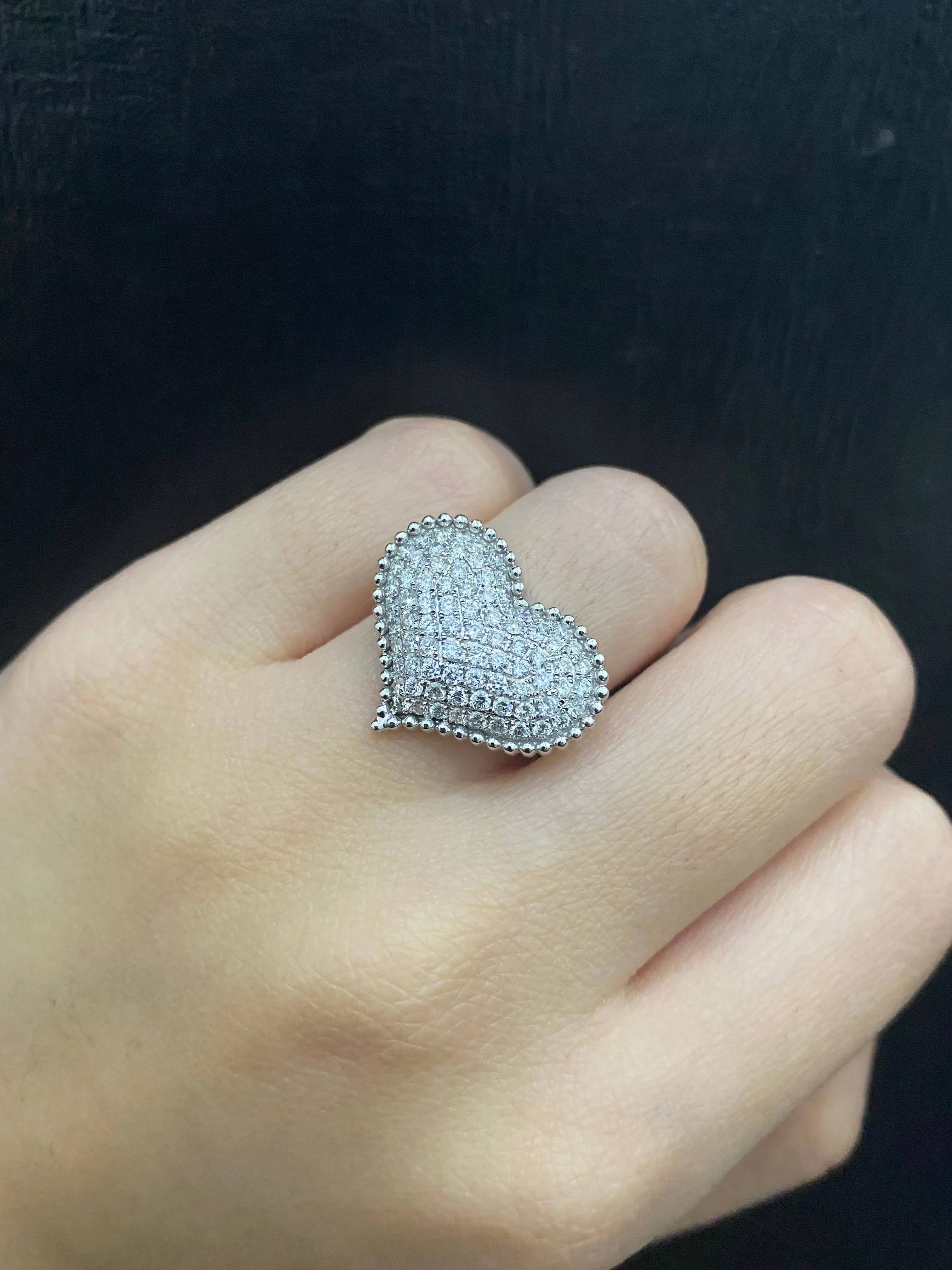 PREORDER | Large Puff Heart Diamond Ring 14kt