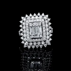 PREORDER | Square Deco Statement Diamond Ring 14kt