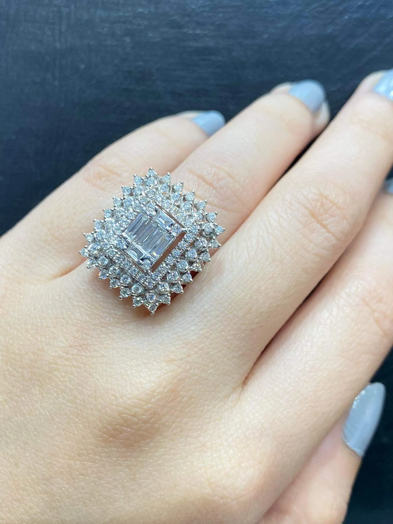 PREORDER | Square Deco Statement Diamond Ring 14kt