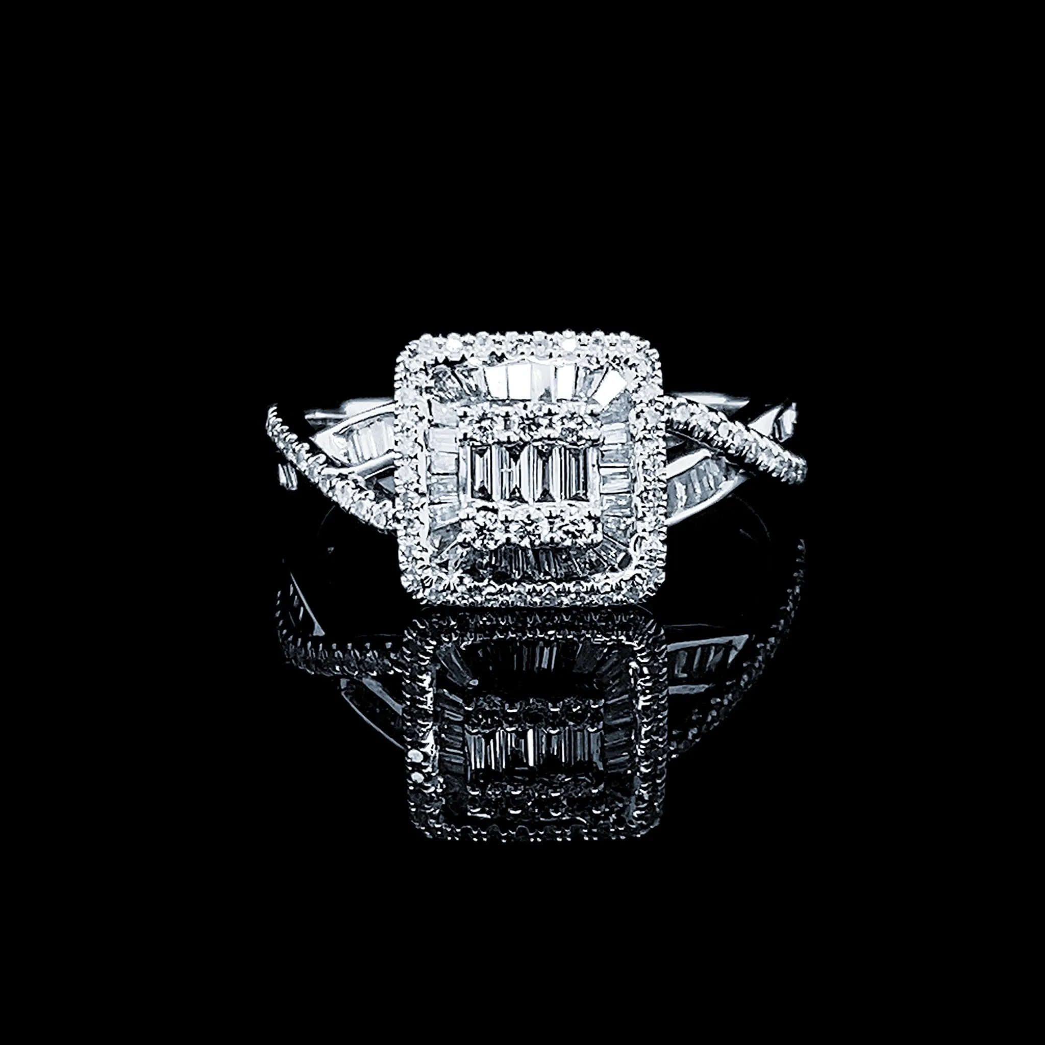 PREORDER | Square Infinity Paved Diamond Ring 14kt