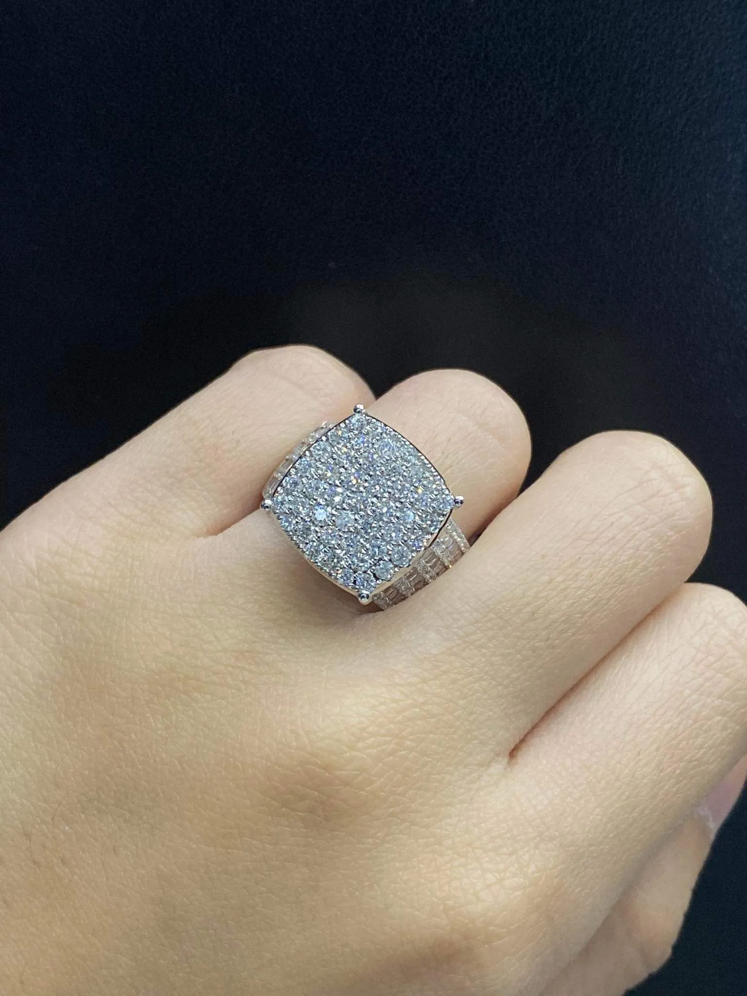 PREORDER | Square Millionaire’s Paved Diamond Ring 14kt