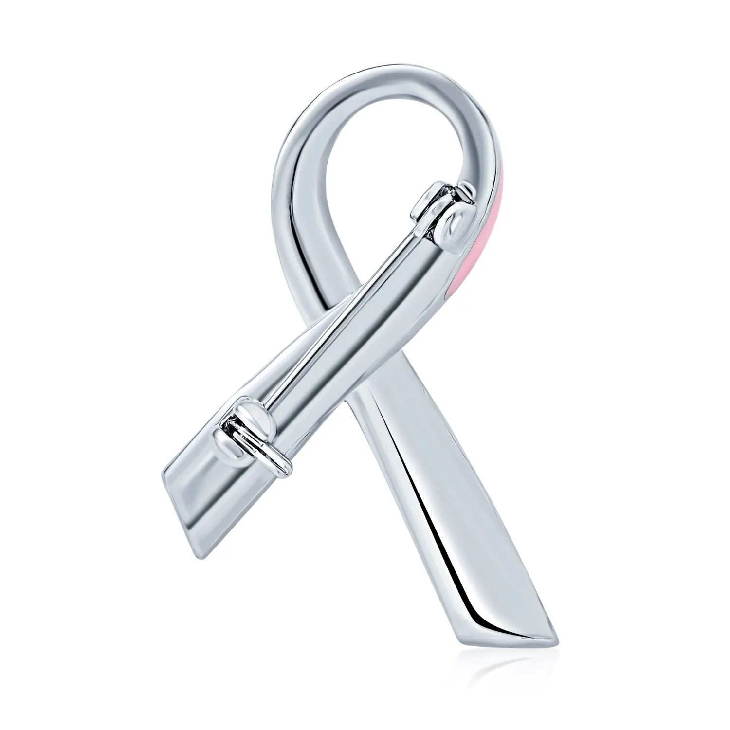 Prevention Pink Ribbon Breast Cancer Survivor Brooche Pin Enamel Silver Plated