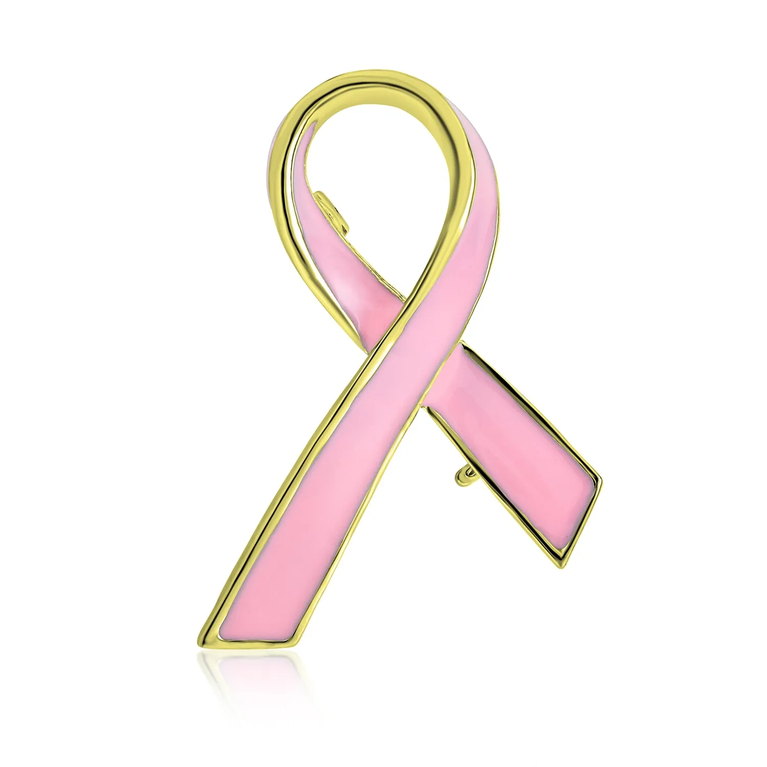 Prevention Pink Ribbon Breast Cancer Survivor Brooche Pin Enamel Silver Plated