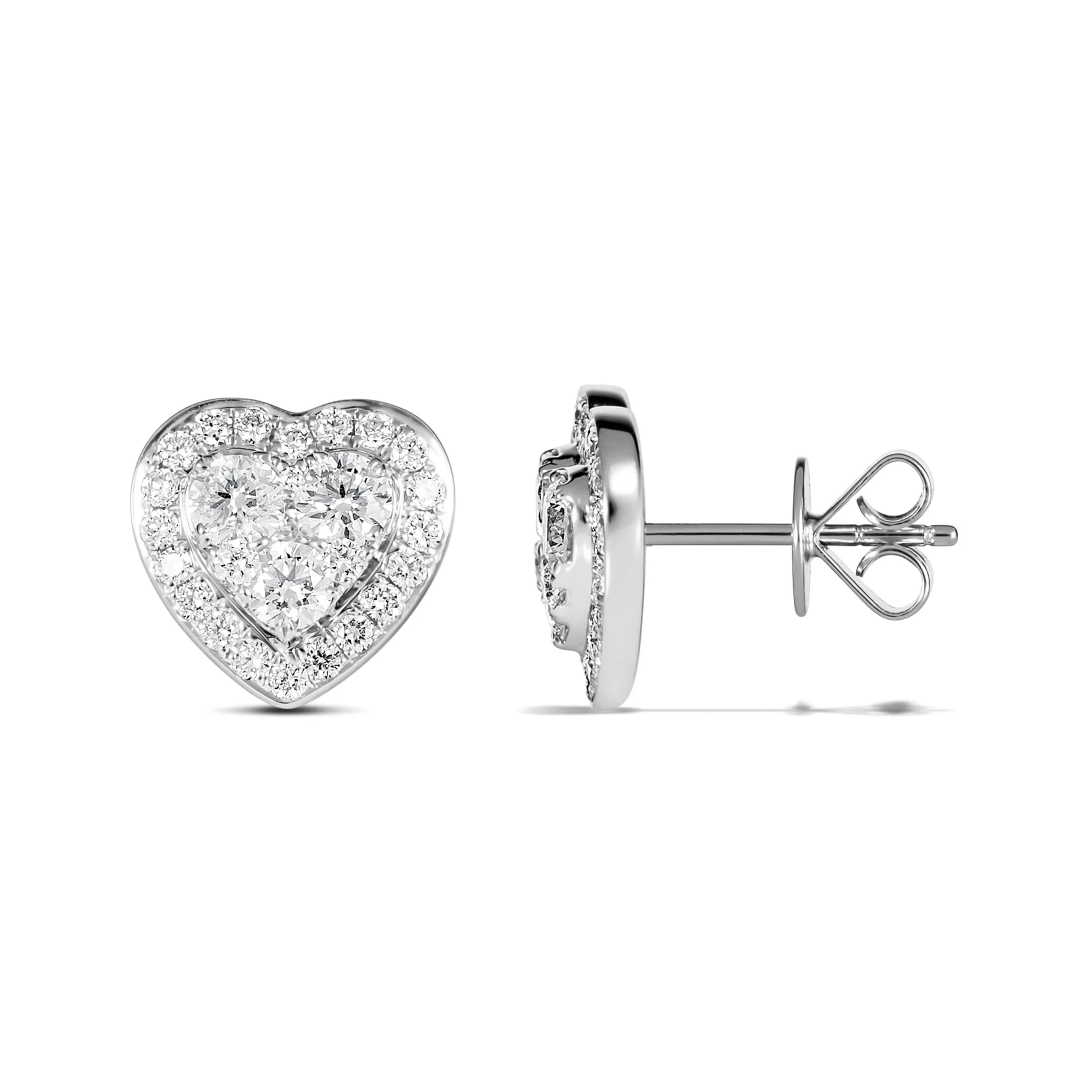 Promise Heart Diamond Studs | Yellow Gold