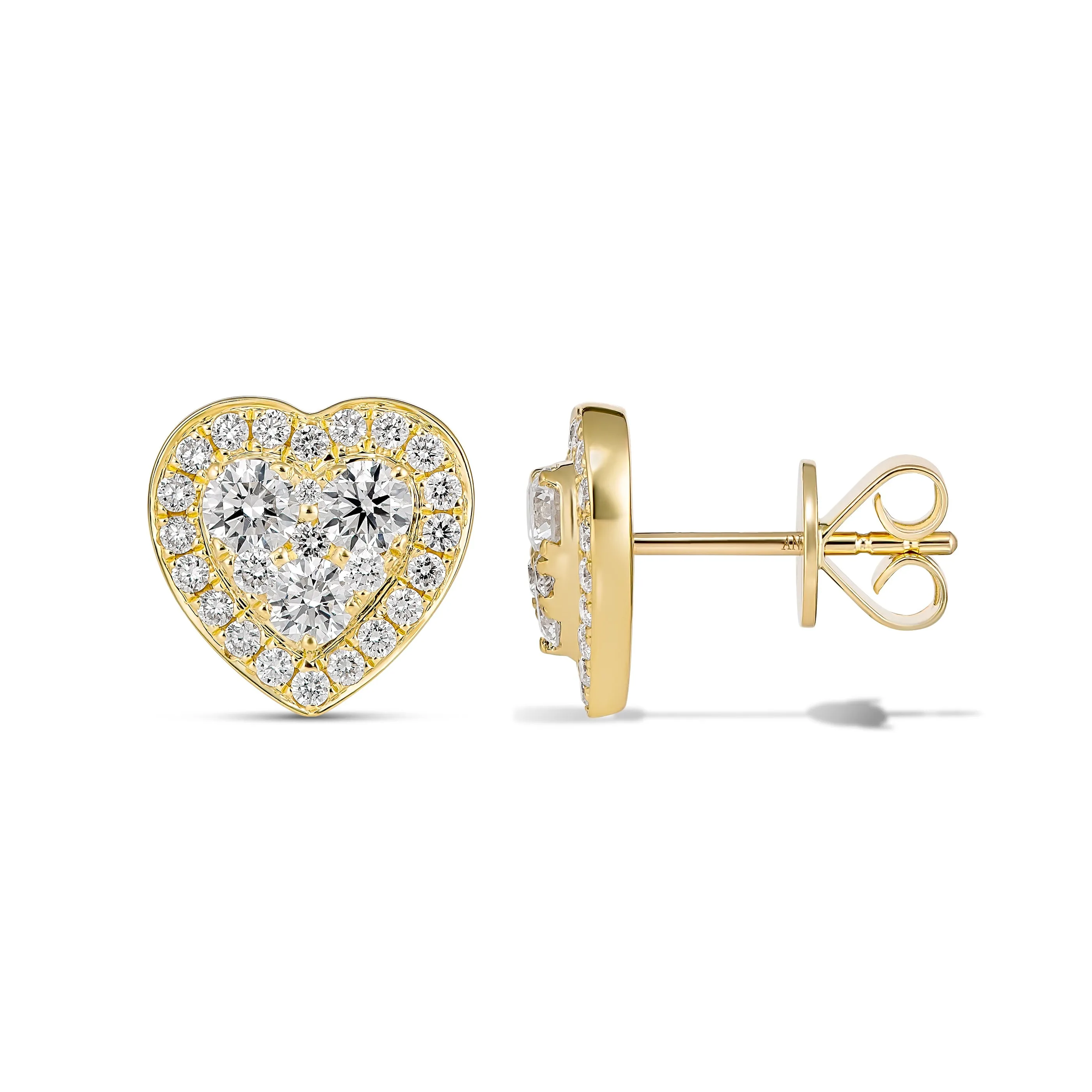 Promise Heart Diamond Studs | Yellow Gold