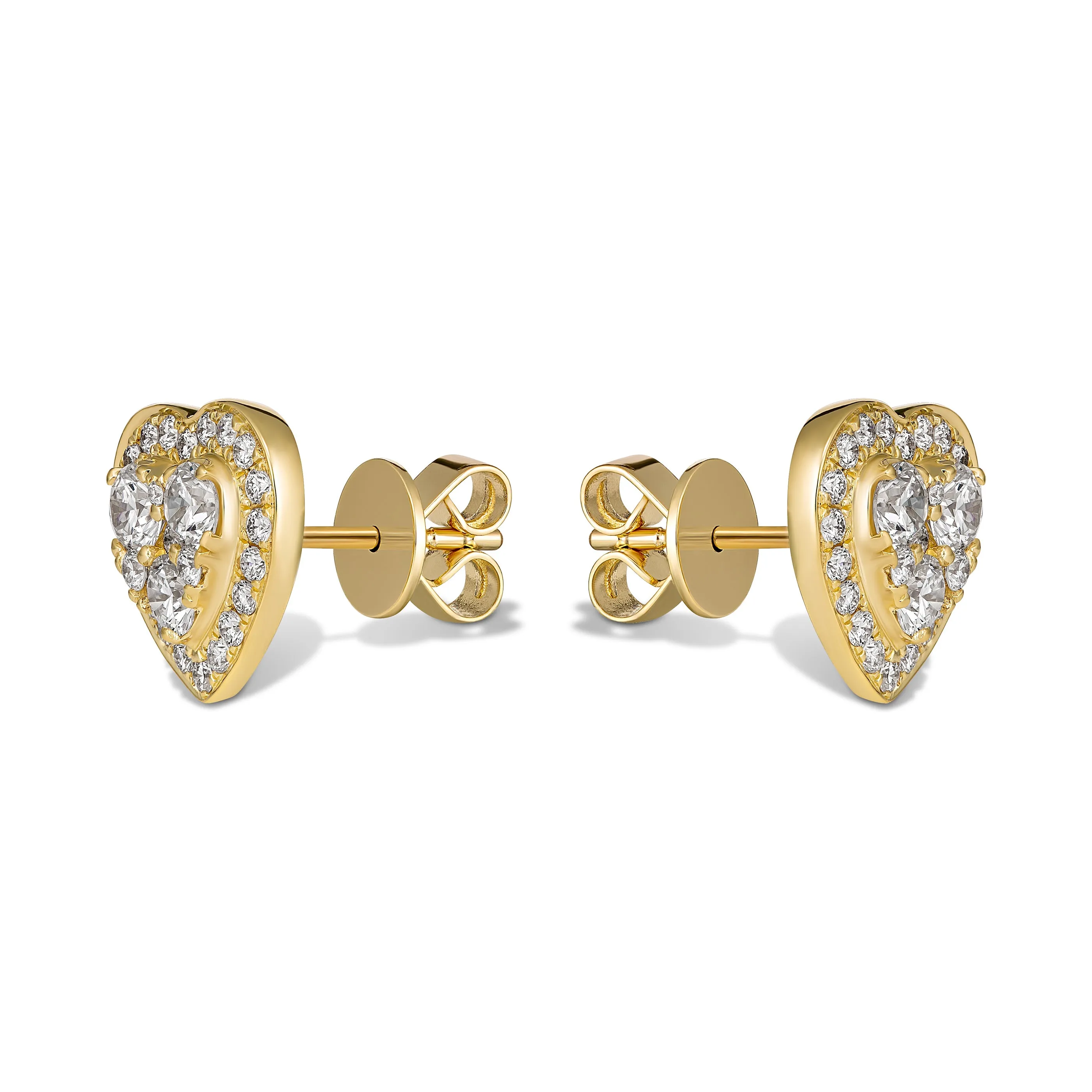 Promise Heart Diamond Studs | Yellow Gold