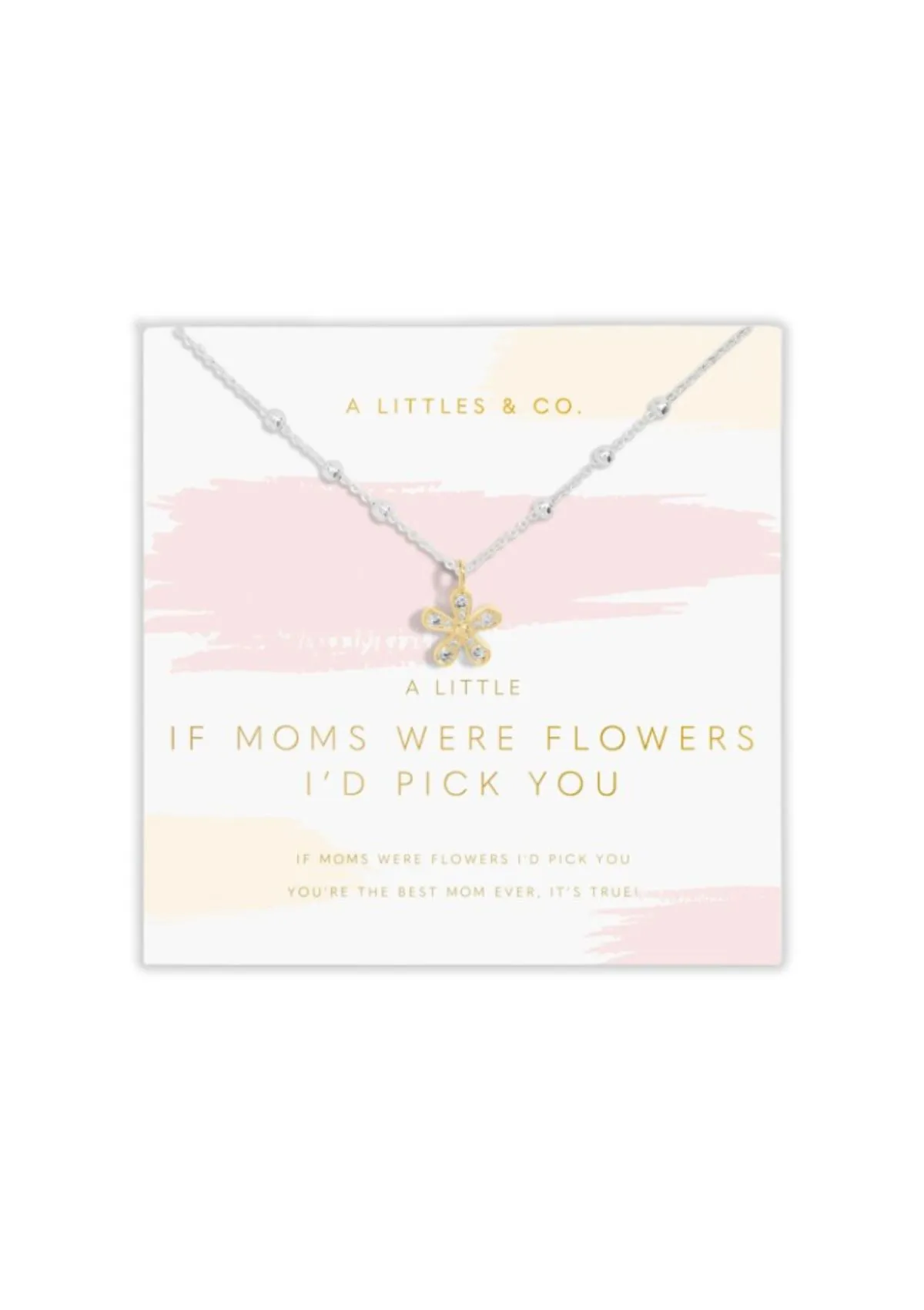 "If Moms Were Flowers, I'd Pick You" Silver and Gold Tone Plated Necklace