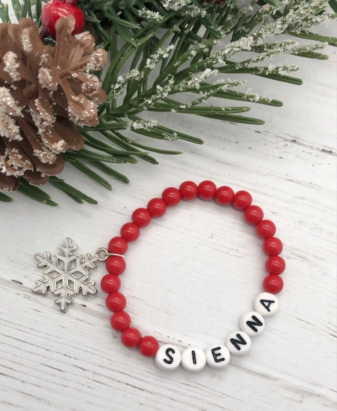 Red Christmas Personalised Bracelets