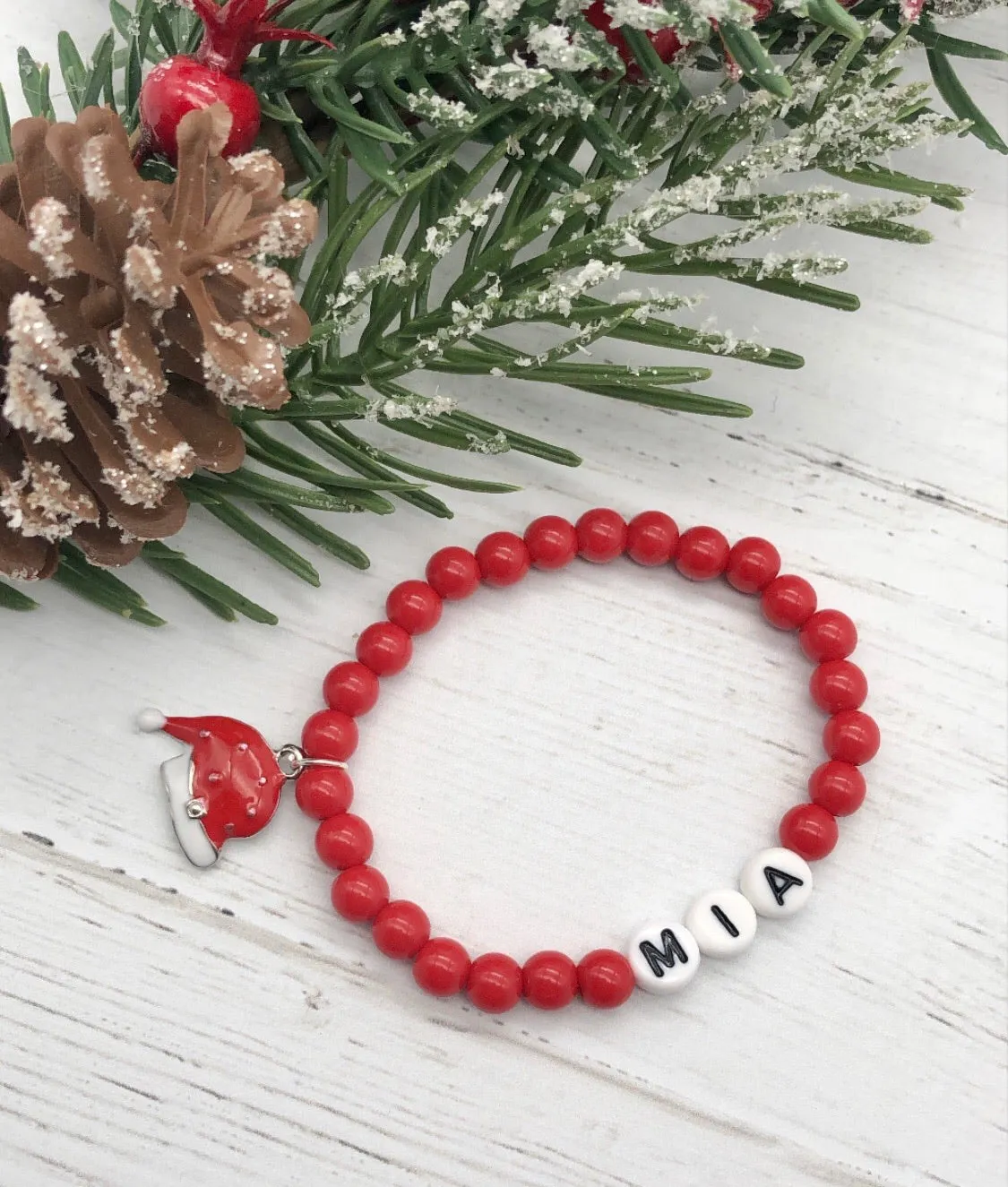 Red Christmas Personalised Bracelets