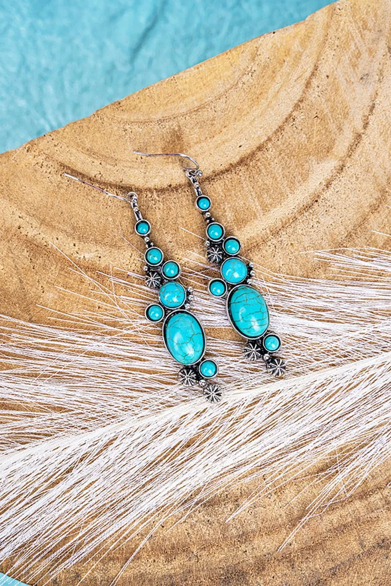 SALE! Turquoise Bison Bend Earrings