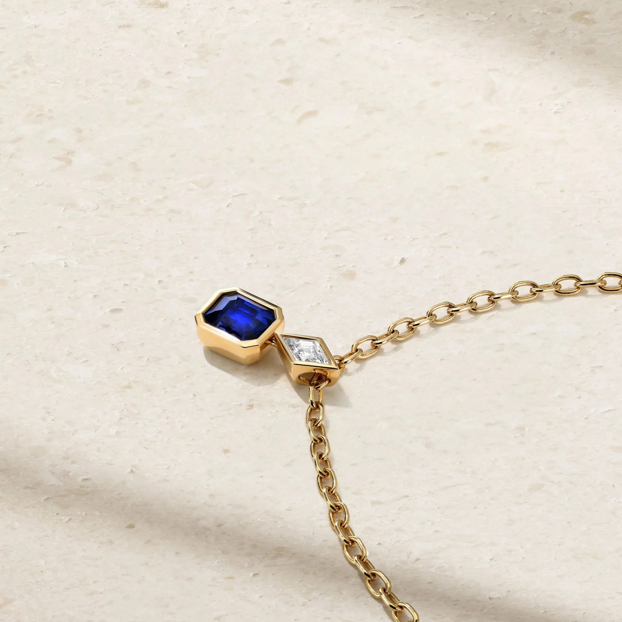 Silky Sapphire and Diamond Pendant