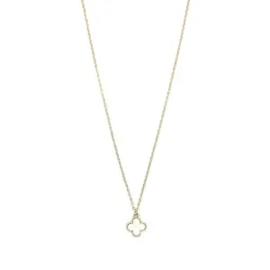 Single clover shaped pendant necklace