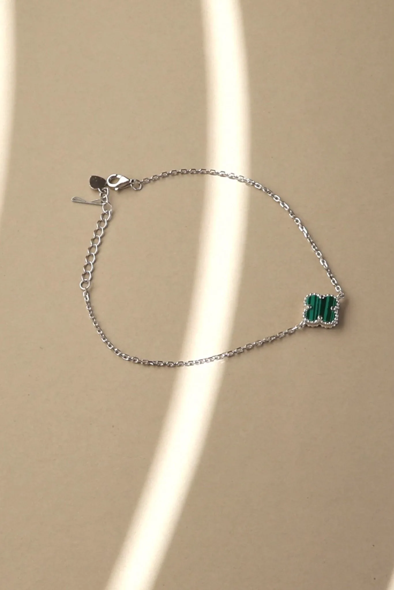 Small Malachite Clover Bracelet