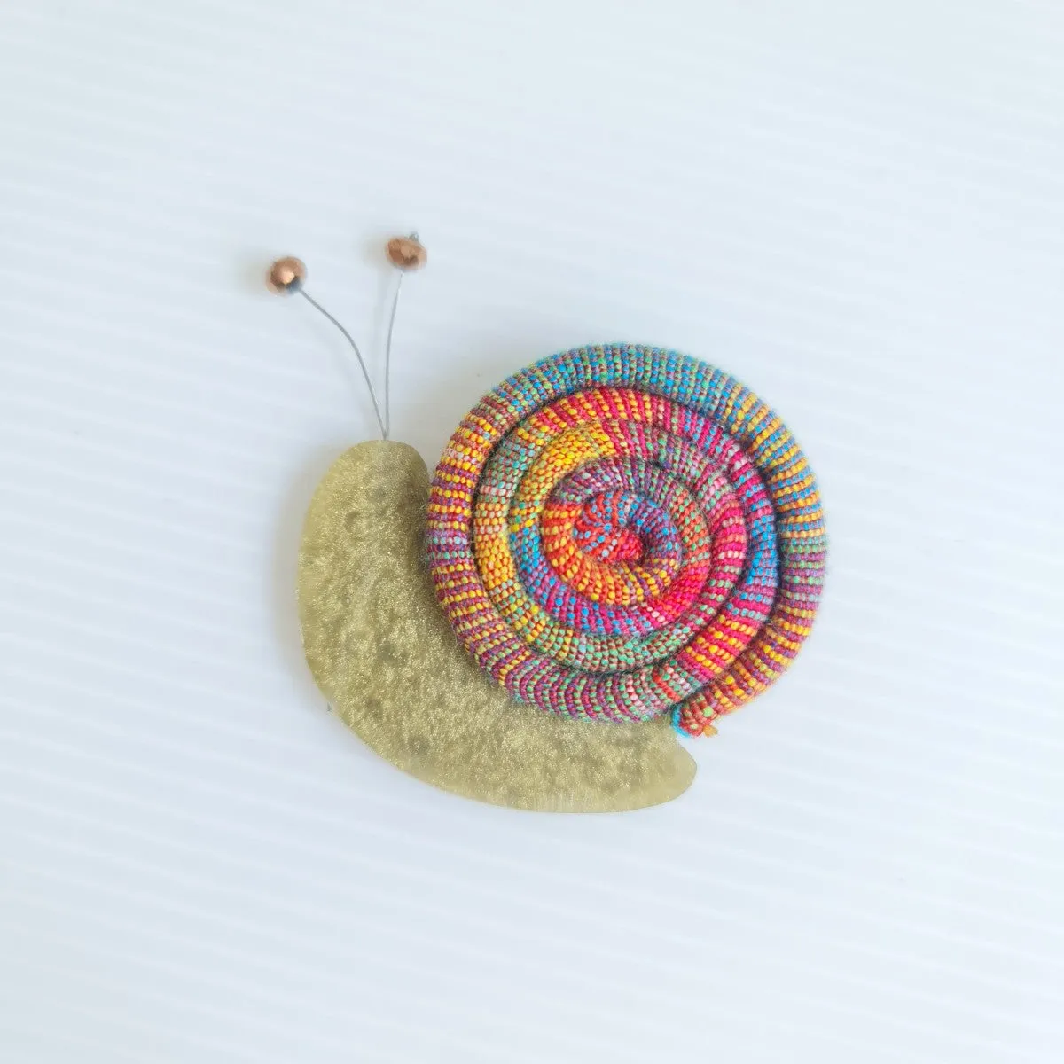 Snail Ikat Brooch