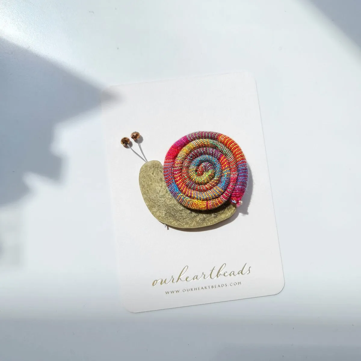 Snail Ikat Brooch