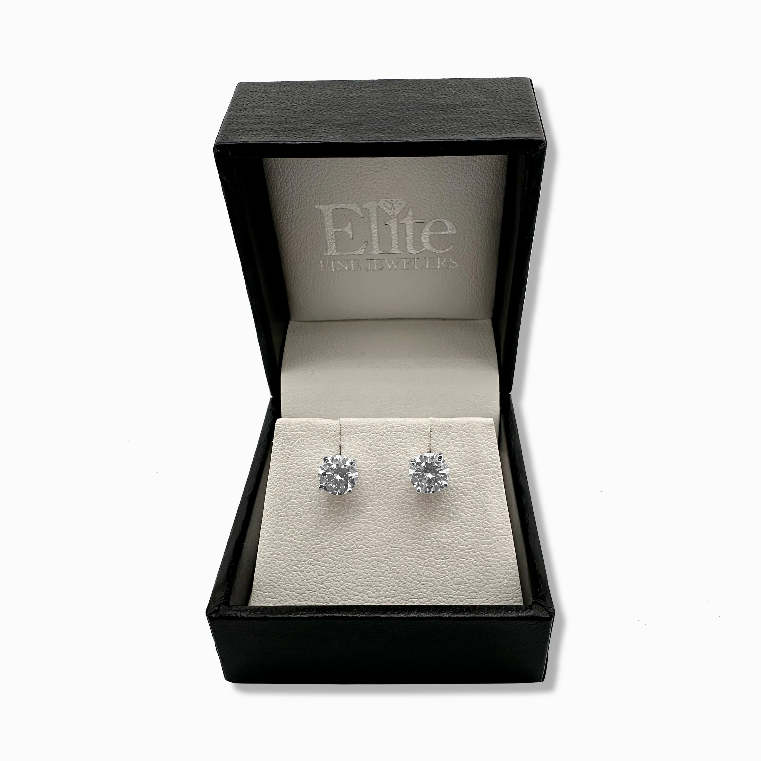 Sold! GIA Graded 1.23ctw Round Brilliant Natural Diamond Stud Earrings in 14k White Gold