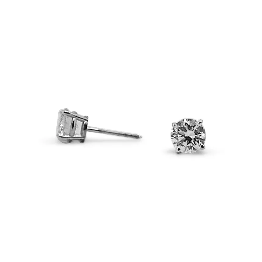 Sold! GIA Graded 1.23ctw Round Brilliant Natural Diamond Stud Earrings in 14k White Gold