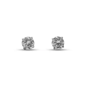 Sold! GIA Graded 1.23ctw Round Brilliant Natural Diamond Stud Earrings in 14k White Gold