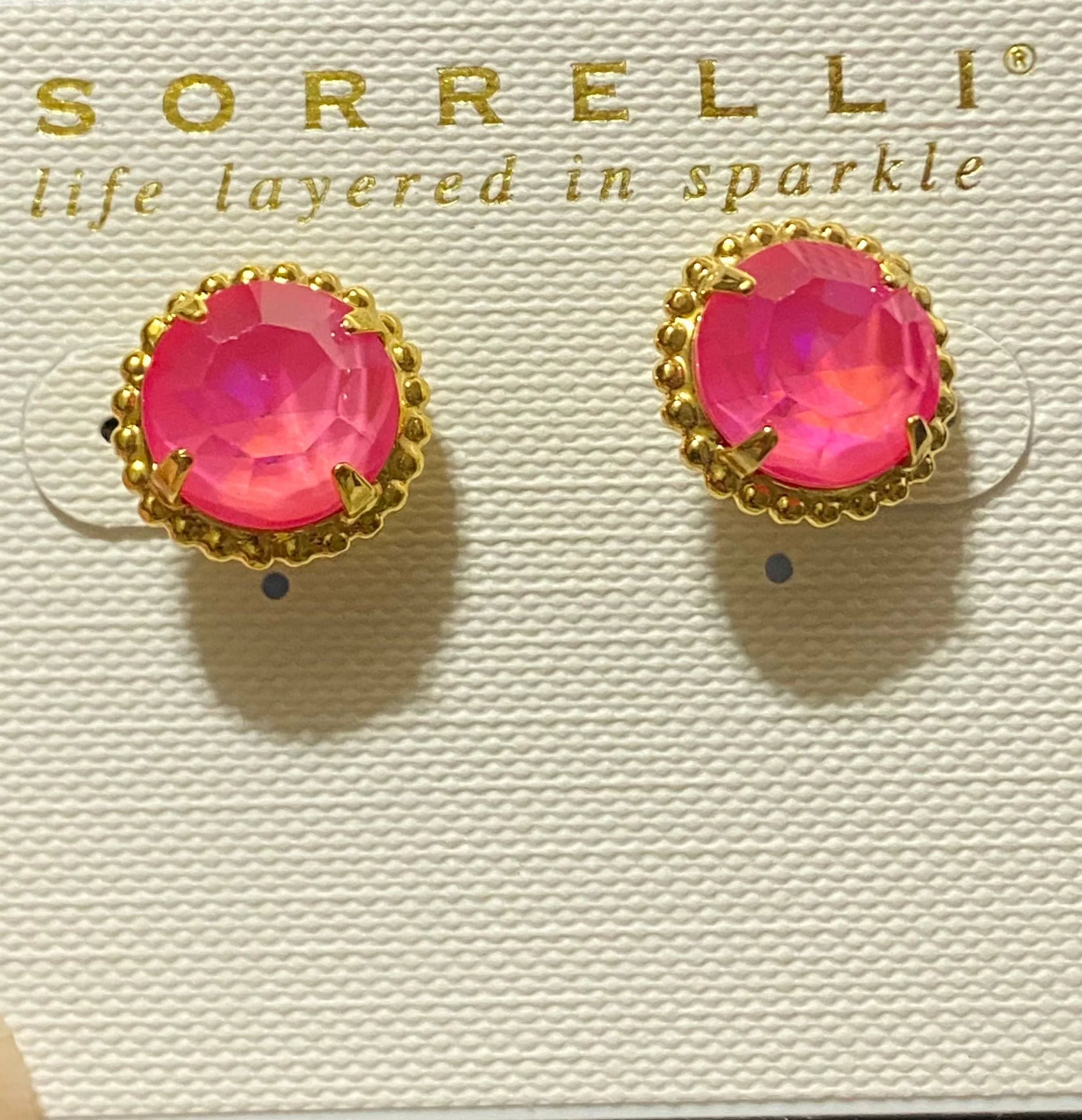 Soleil Stud Earrings - Electric Pink