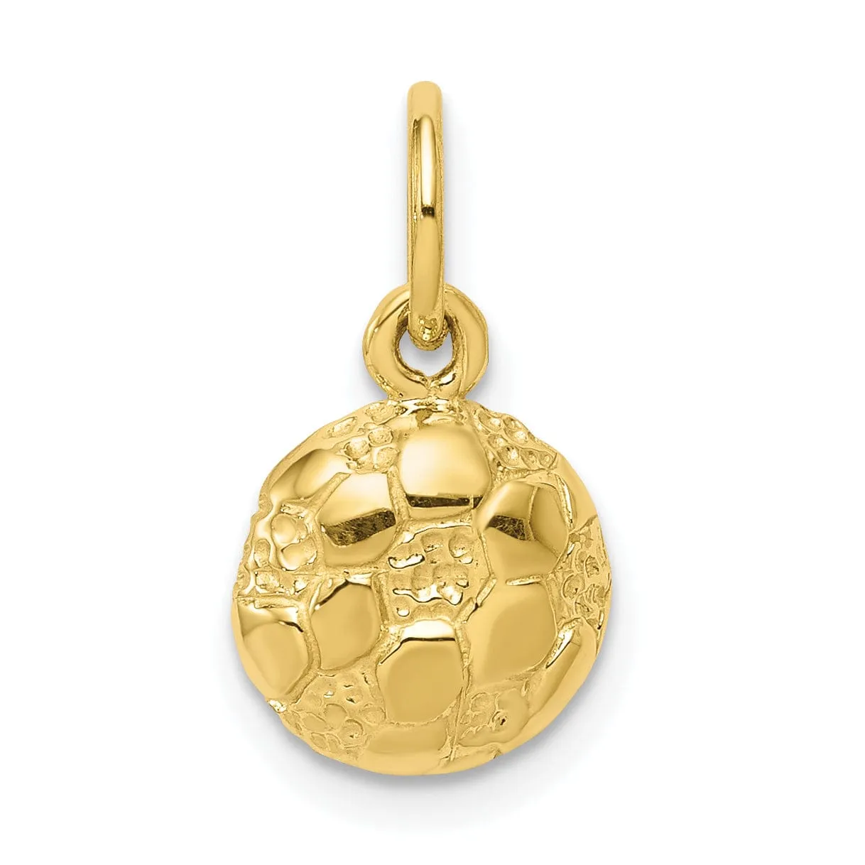 Solid 10k Yellow Gold Soccer Ball Pendant