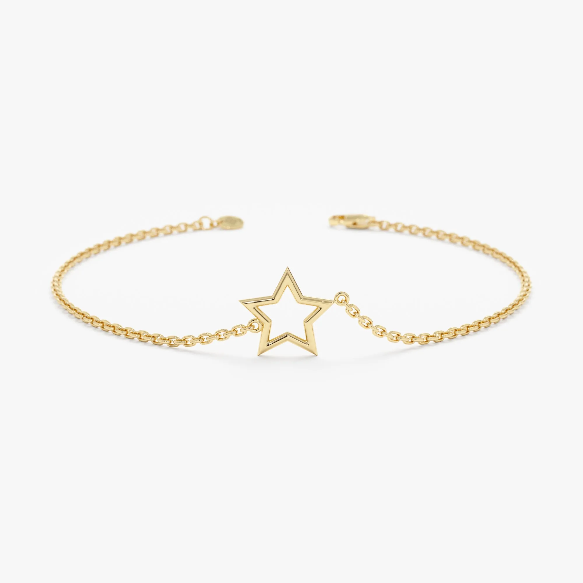 Solid Gold Star Cutout Bracelet, Skylar