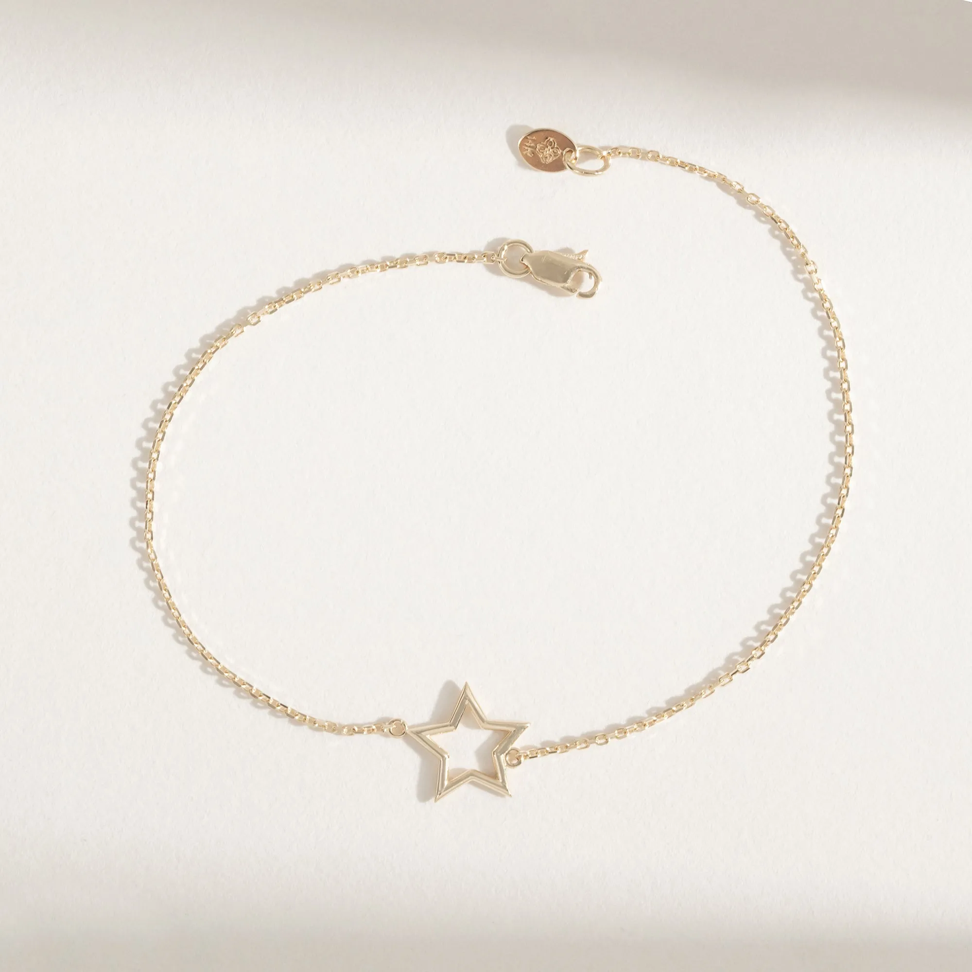 Solid Gold Star Cutout Bracelet, Skylar