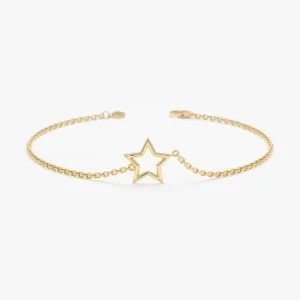 Solid Gold Star Cutout Bracelet, Skylar