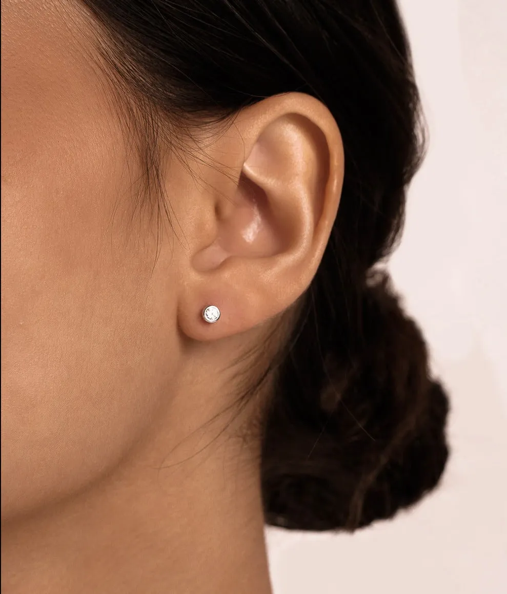 Sphere Pave Studs In Silver