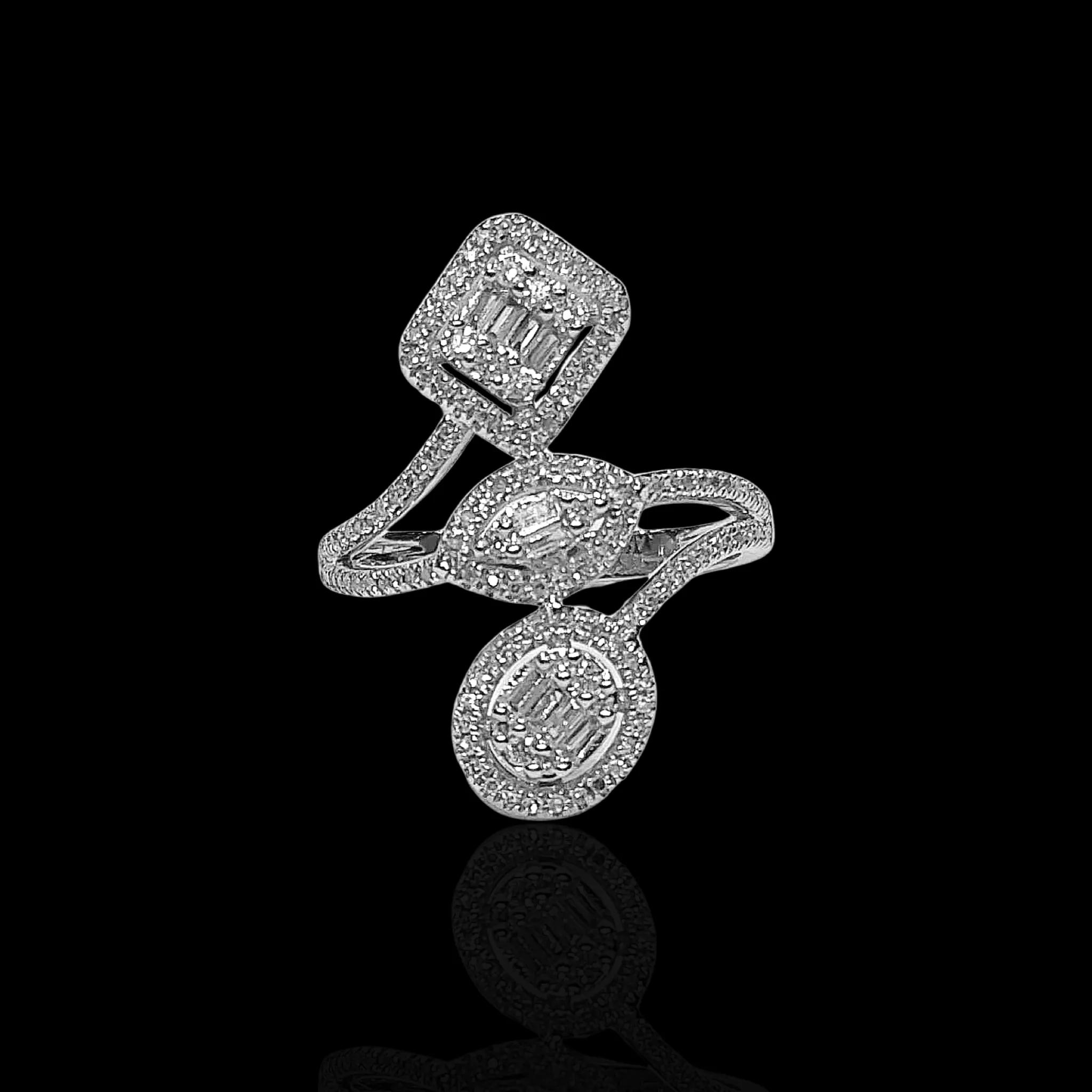 Square Marquise Round Diamond Ring 14kt