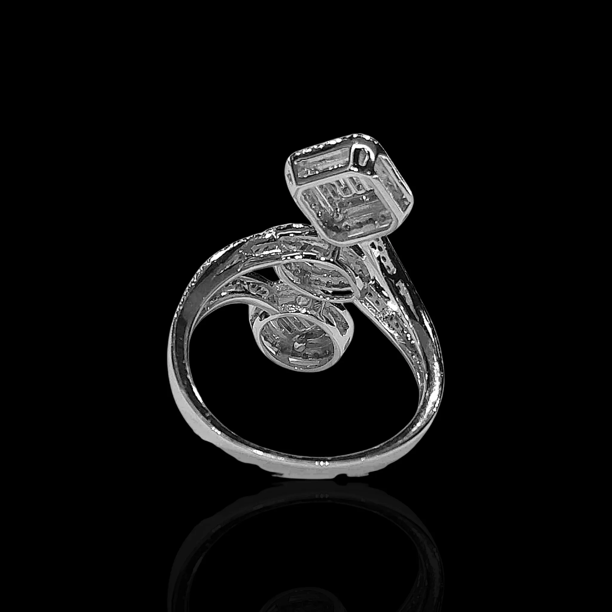 Square Marquise Round Diamond Ring 14kt