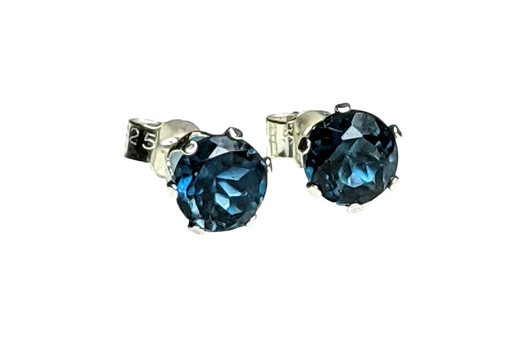 Sterling Silver London Blue Topaz studs