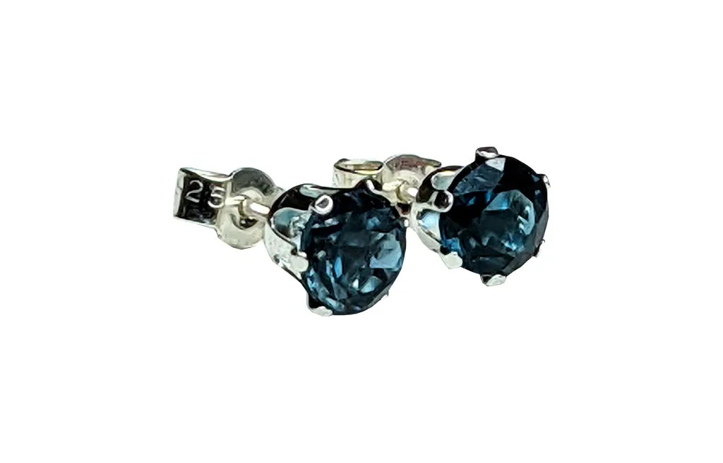 Sterling Silver London Blue Topaz studs