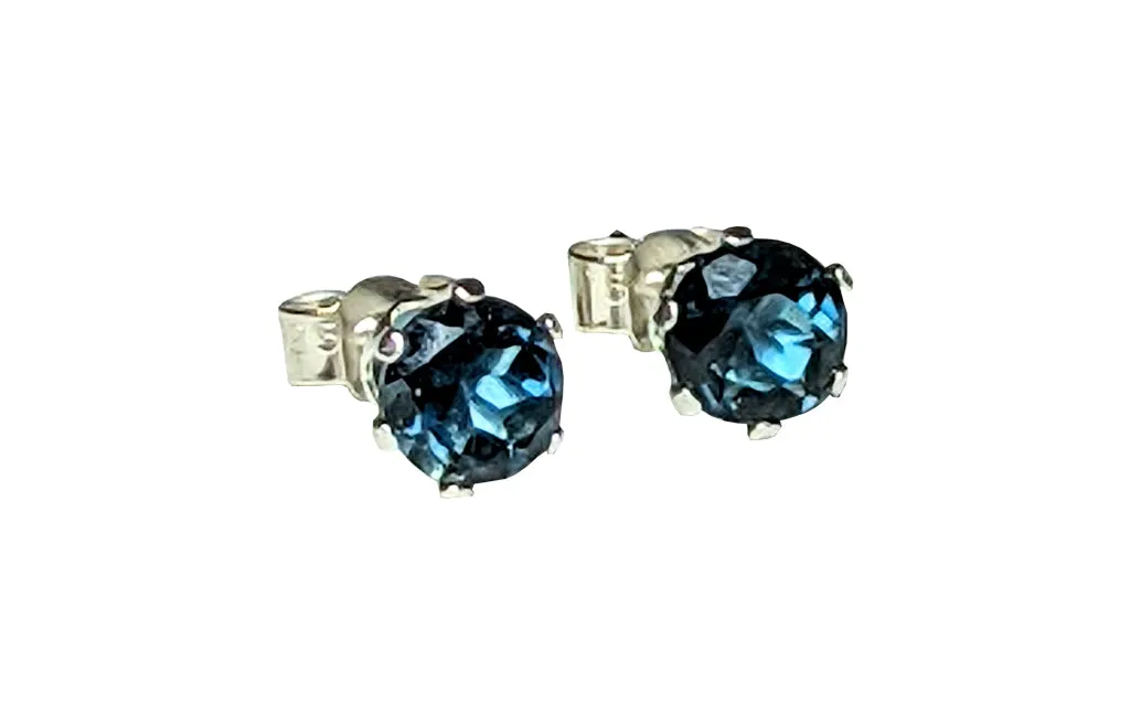 Sterling Silver London Blue Topaz studs