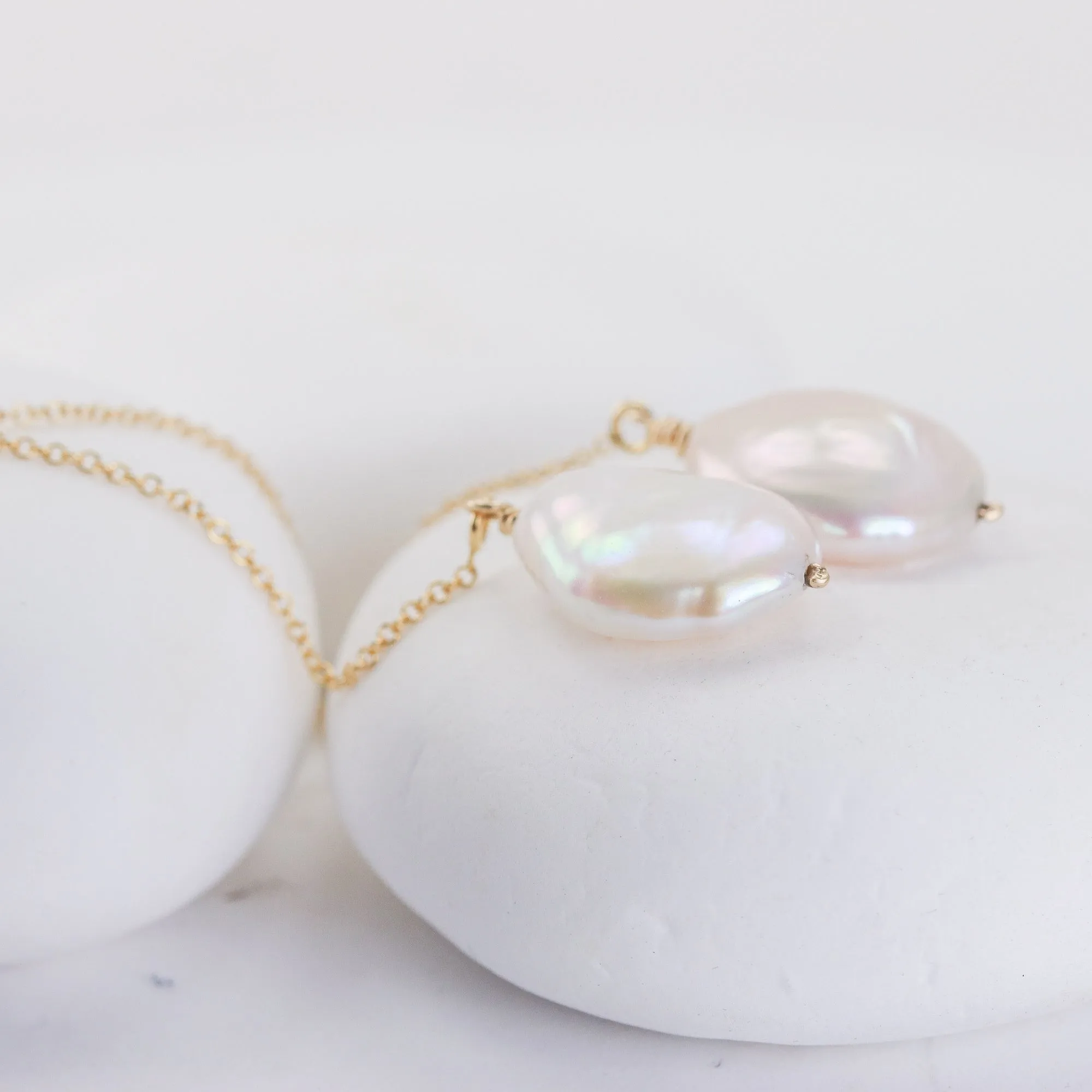 Stunning Keshi Pearl Threader Earrings