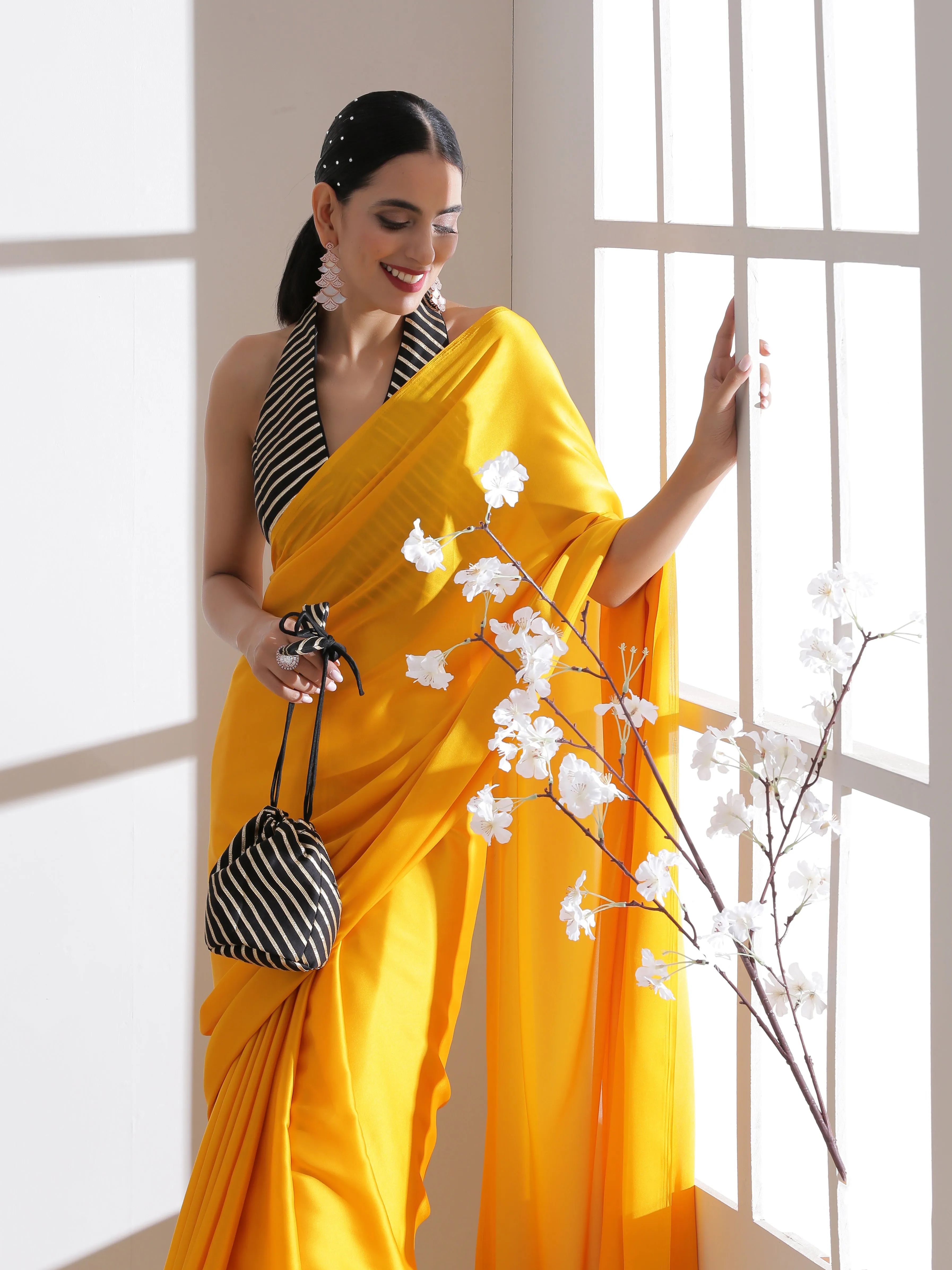 Sunny Side Up Satin Saree