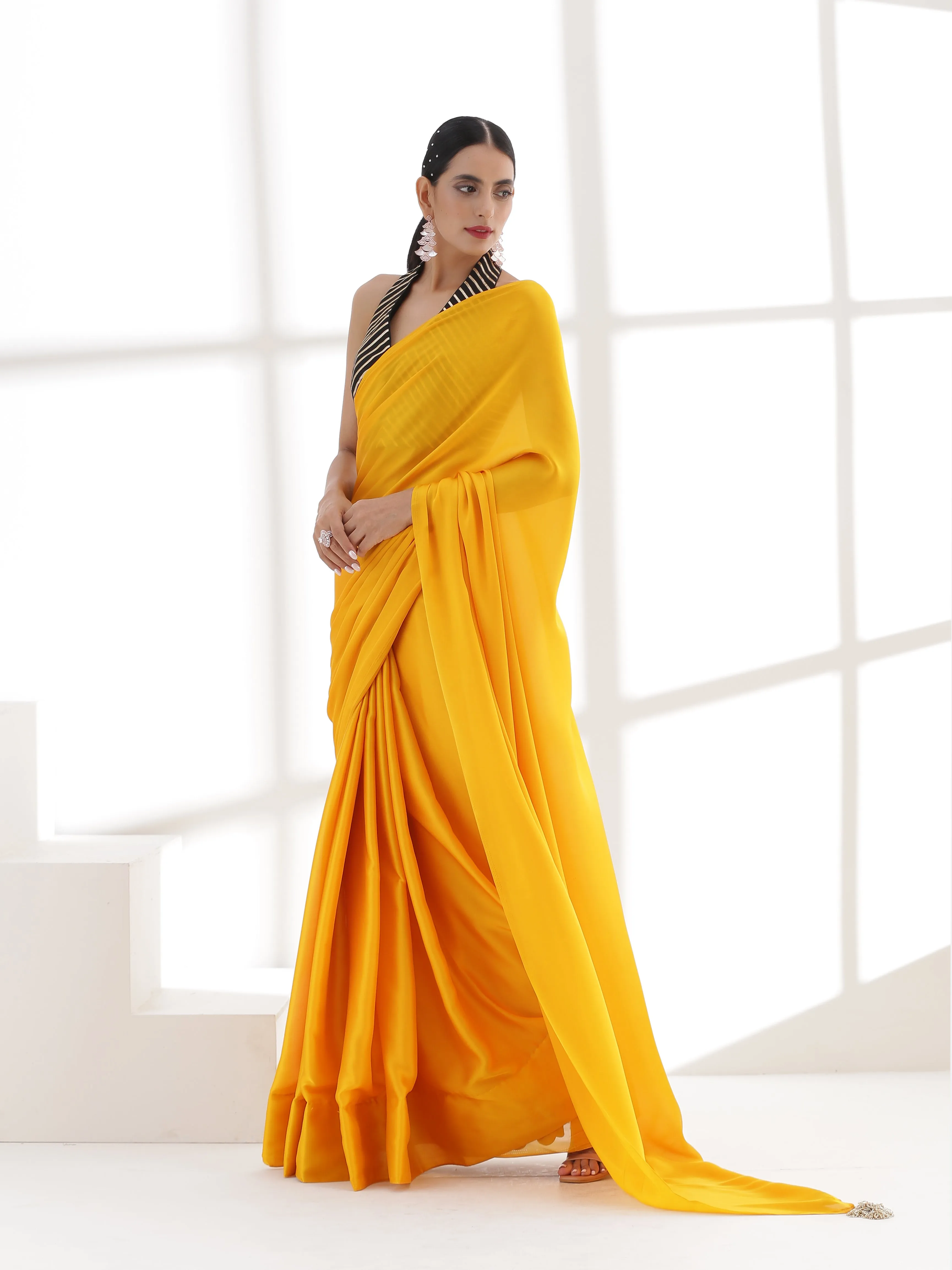 Sunny Side Up Satin Saree