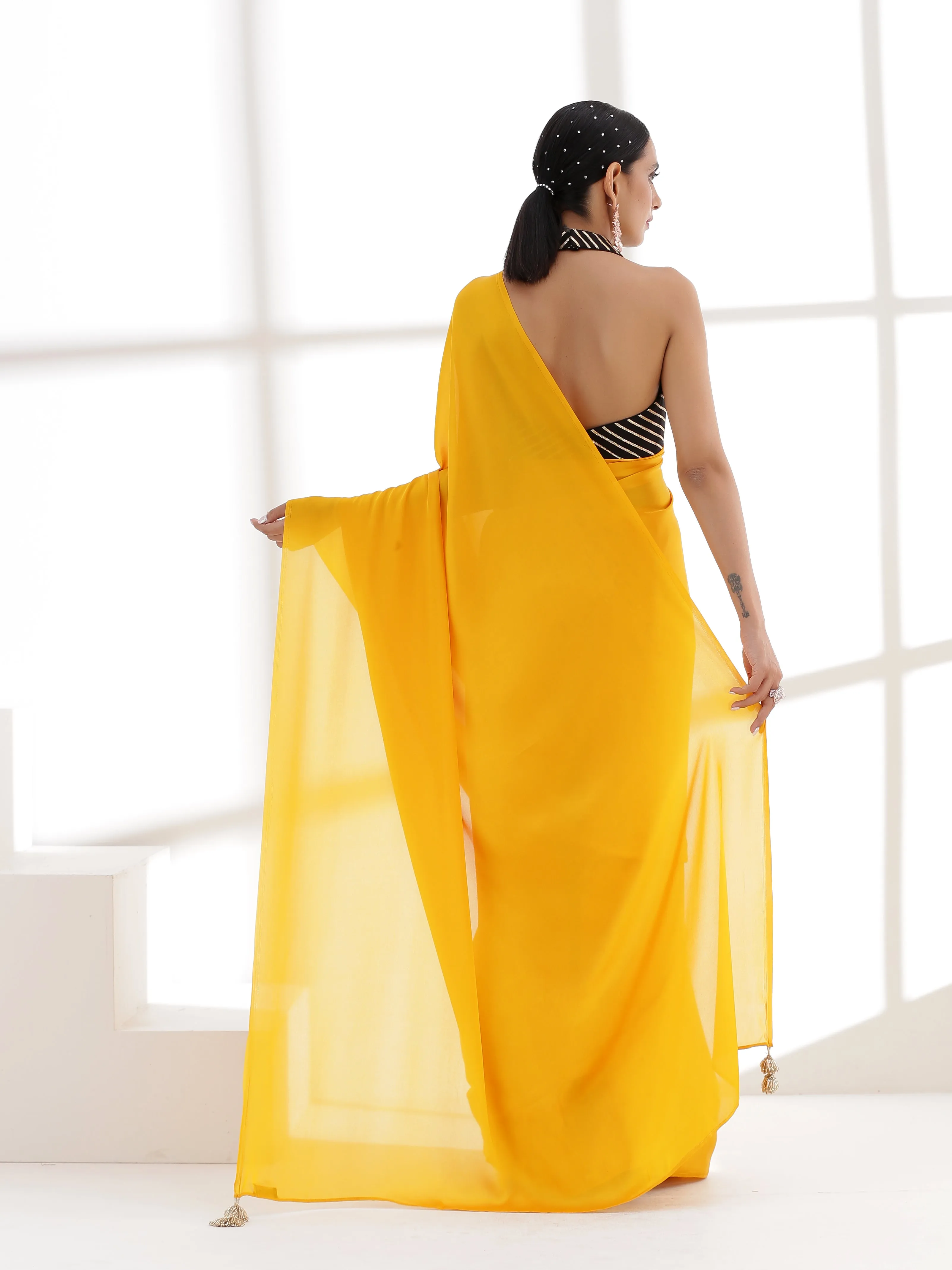 Sunny Side Up Satin Saree