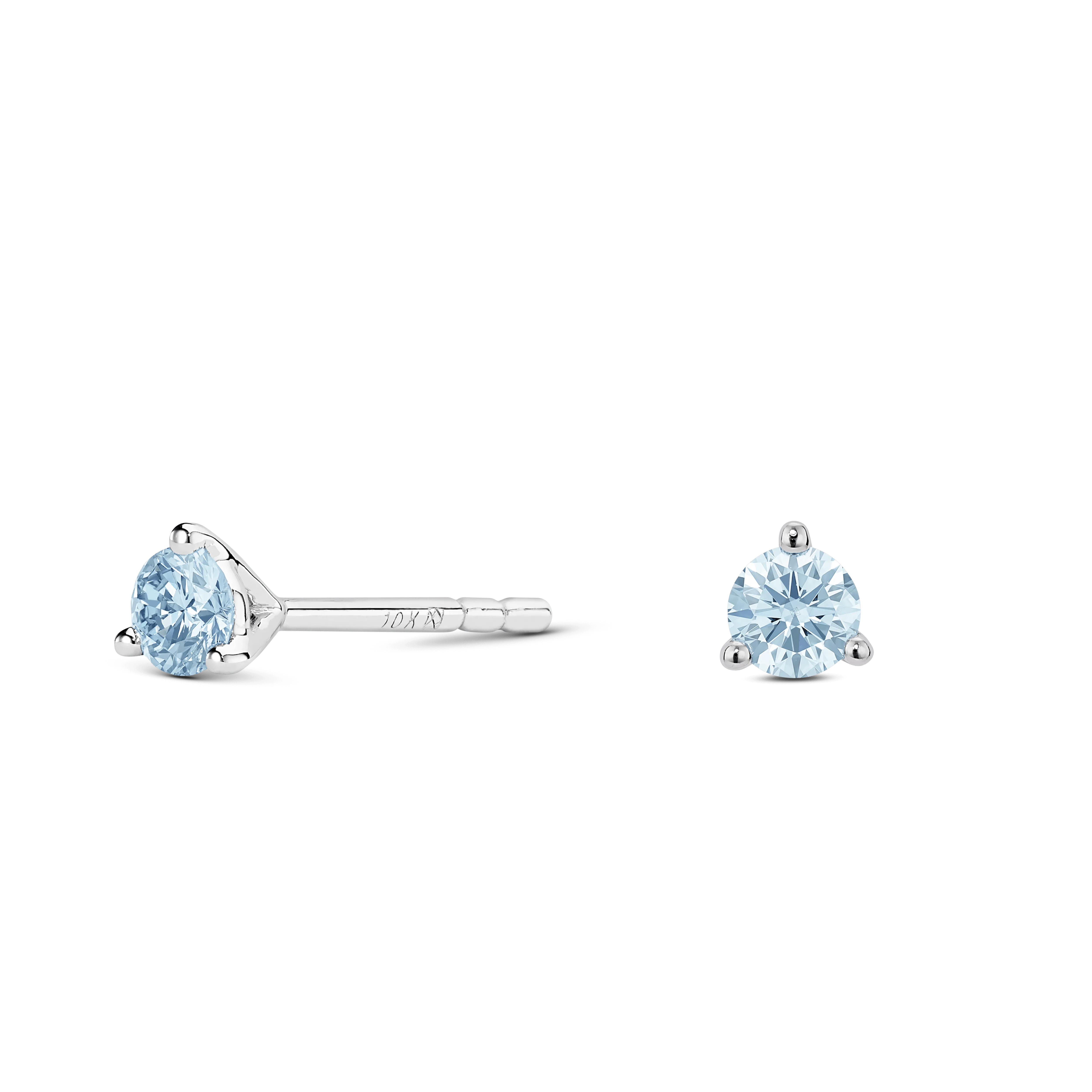 The Blue Mini Round Brilliant Solitaire Studs