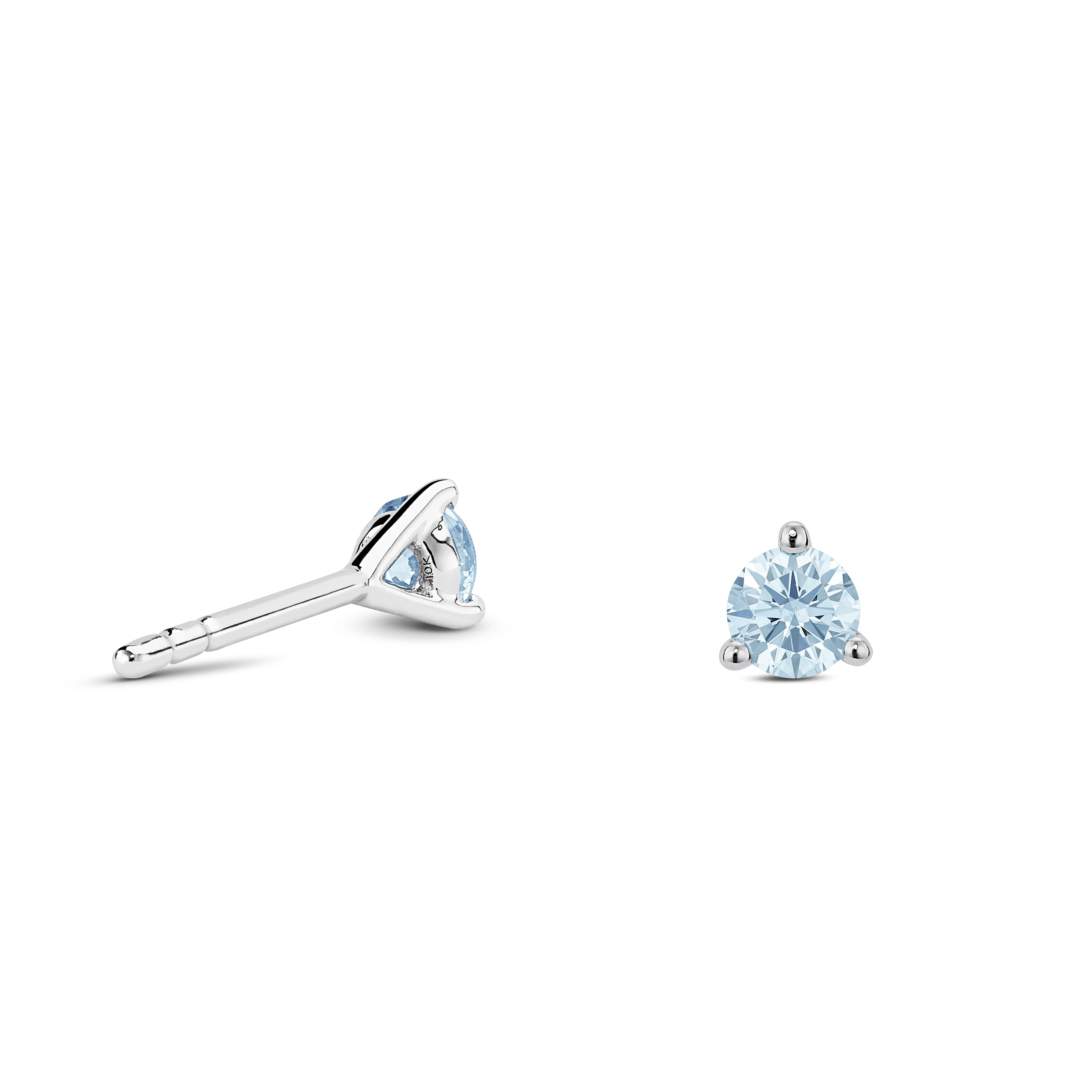 The Blue Mini Round Brilliant Solitaire Studs