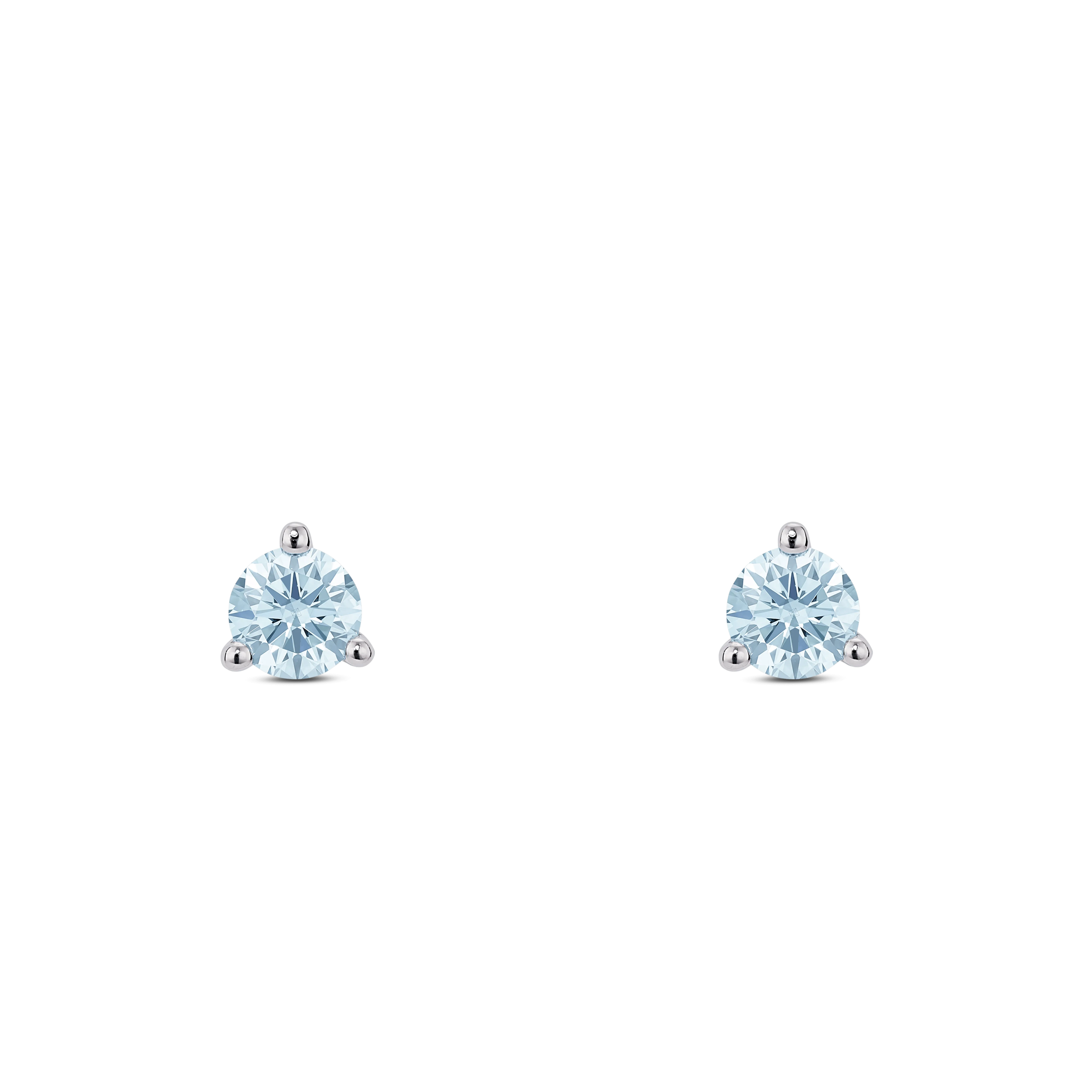 The Blue Mini Round Brilliant Solitaire Studs