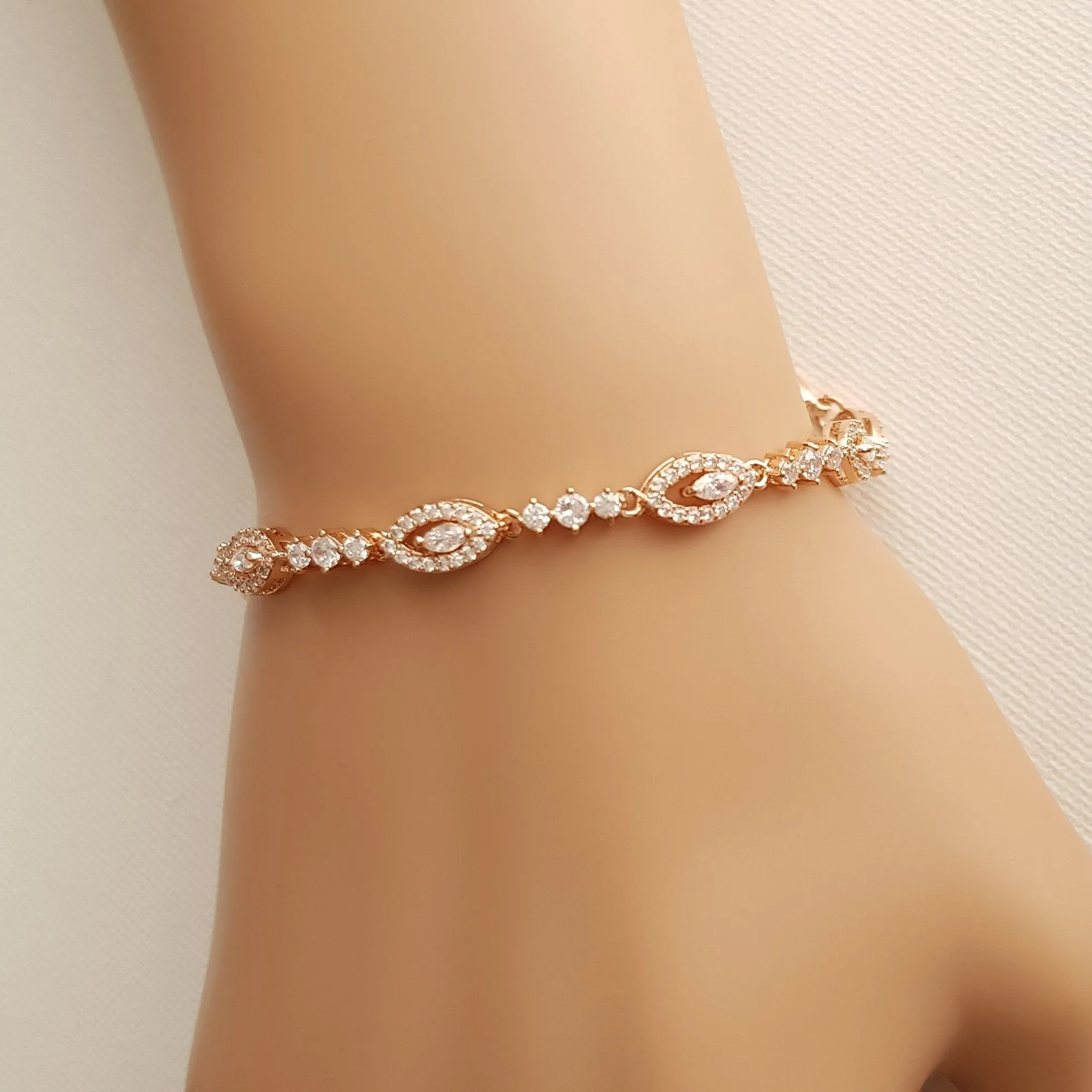 Thin Gold Wedding Bracelet- Hannah