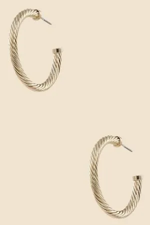 Twisted Hoop Earrings in Gold