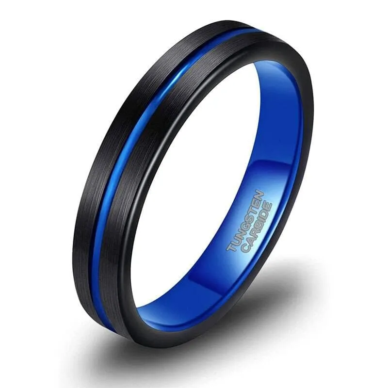 Two-Tone Groove Tungsten Men's Wedding Band