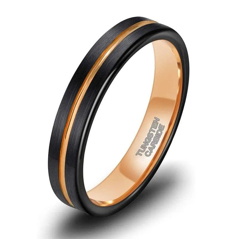 Two-Tone Groove Tungsten Men's Wedding Band