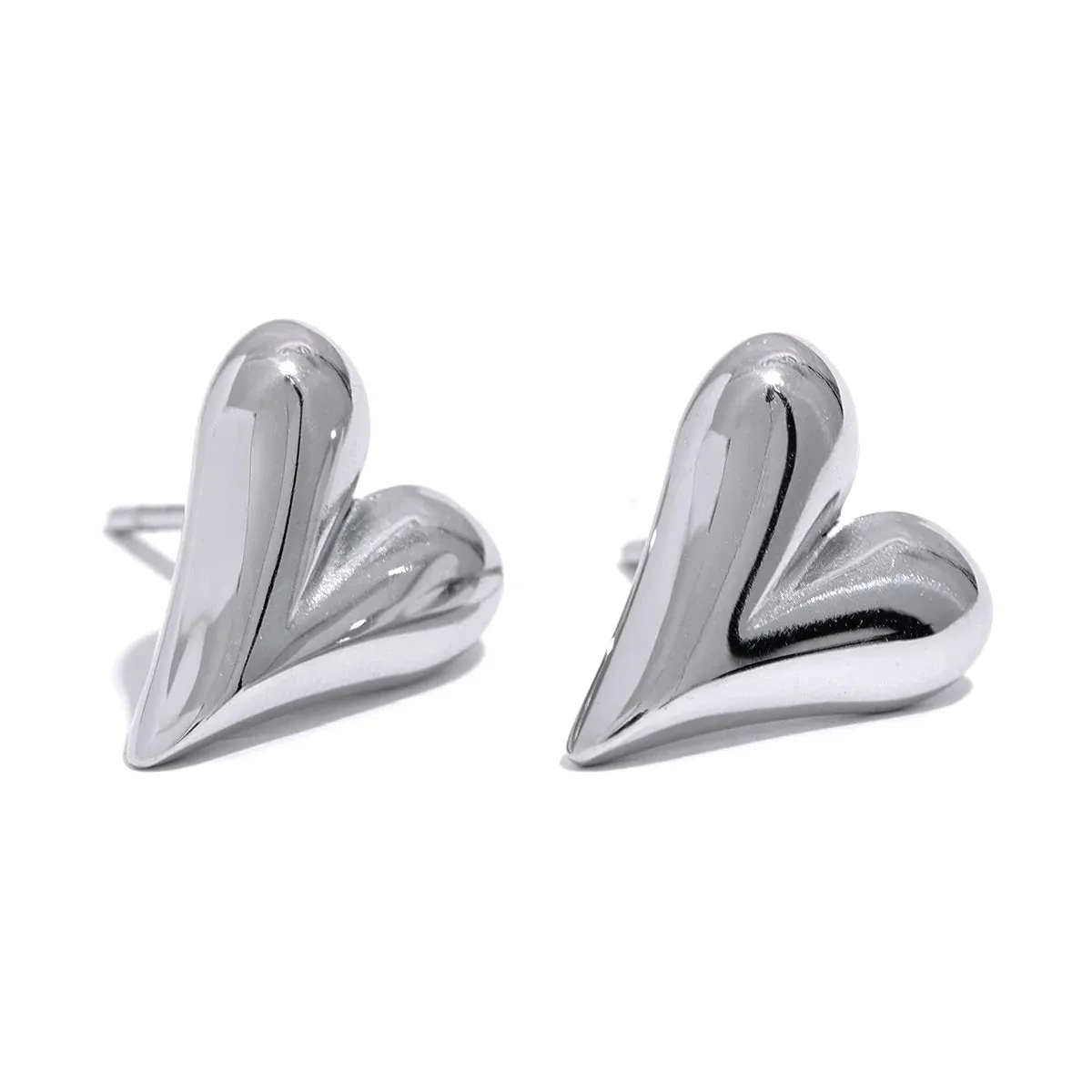 VAIGE Elegant Heart-Shaped Huggie Hoop Earrings in Gold and Silver