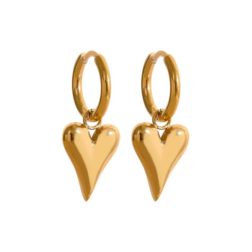 VAIGE Elegant Heart-Shaped Huggie Hoop Earrings in Gold and Silver