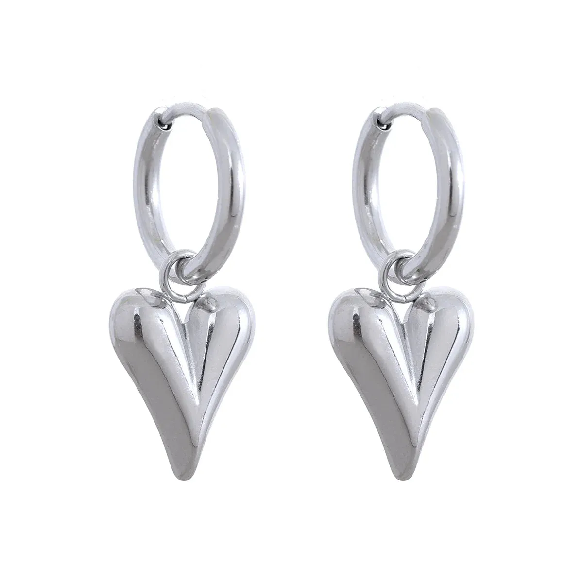 VAIGE Elegant Heart-Shaped Huggie Hoop Earrings in Gold and Silver