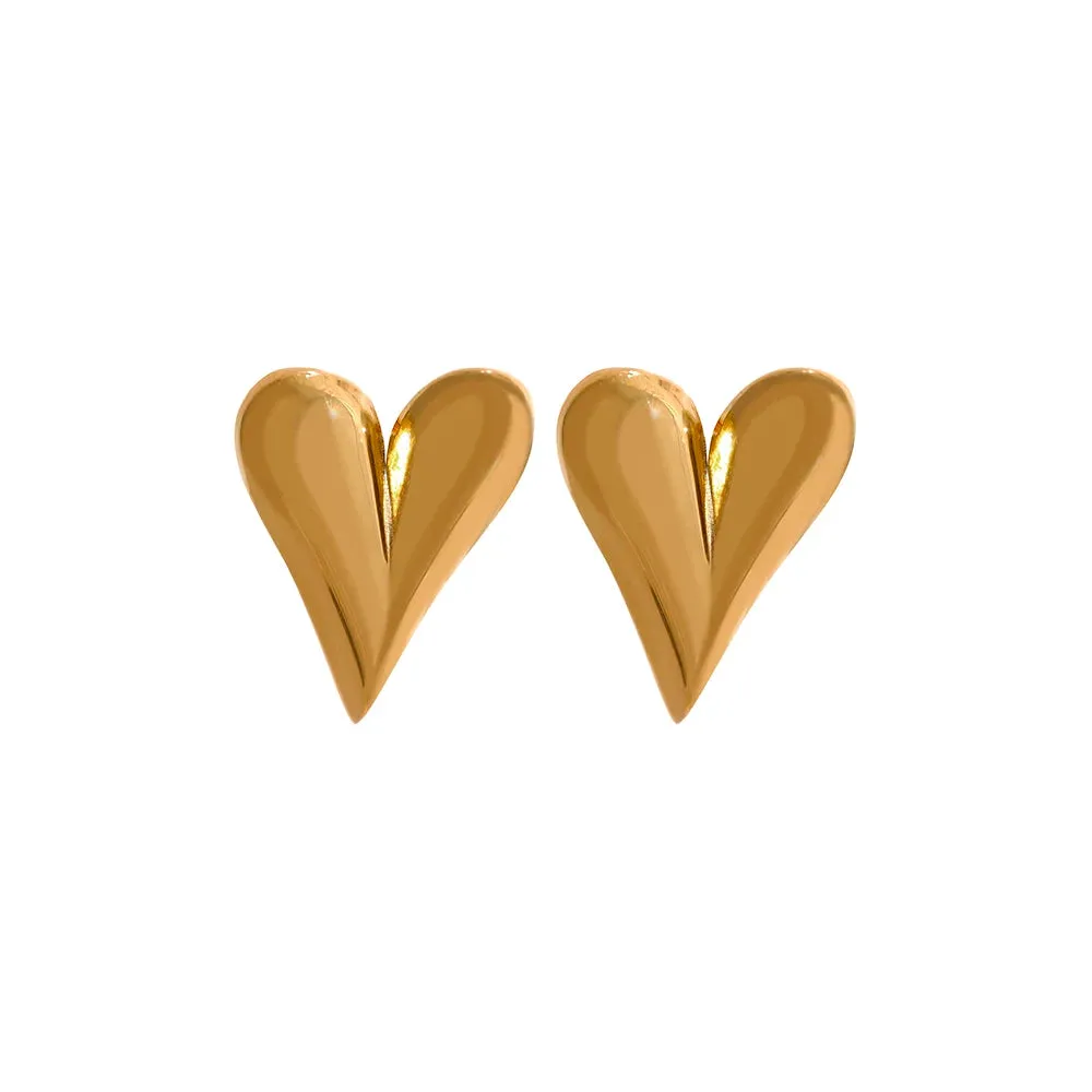 VAIGE Elegant Heart-Shaped Huggie Hoop Earrings in Gold and Silver